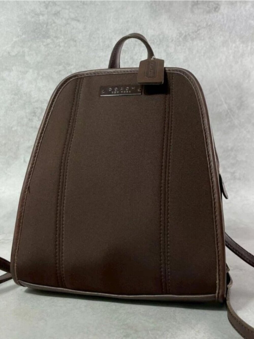 Coach Vintage Backpack Handbag Y2K Neoprene Leather Trim Zip Bag 6215